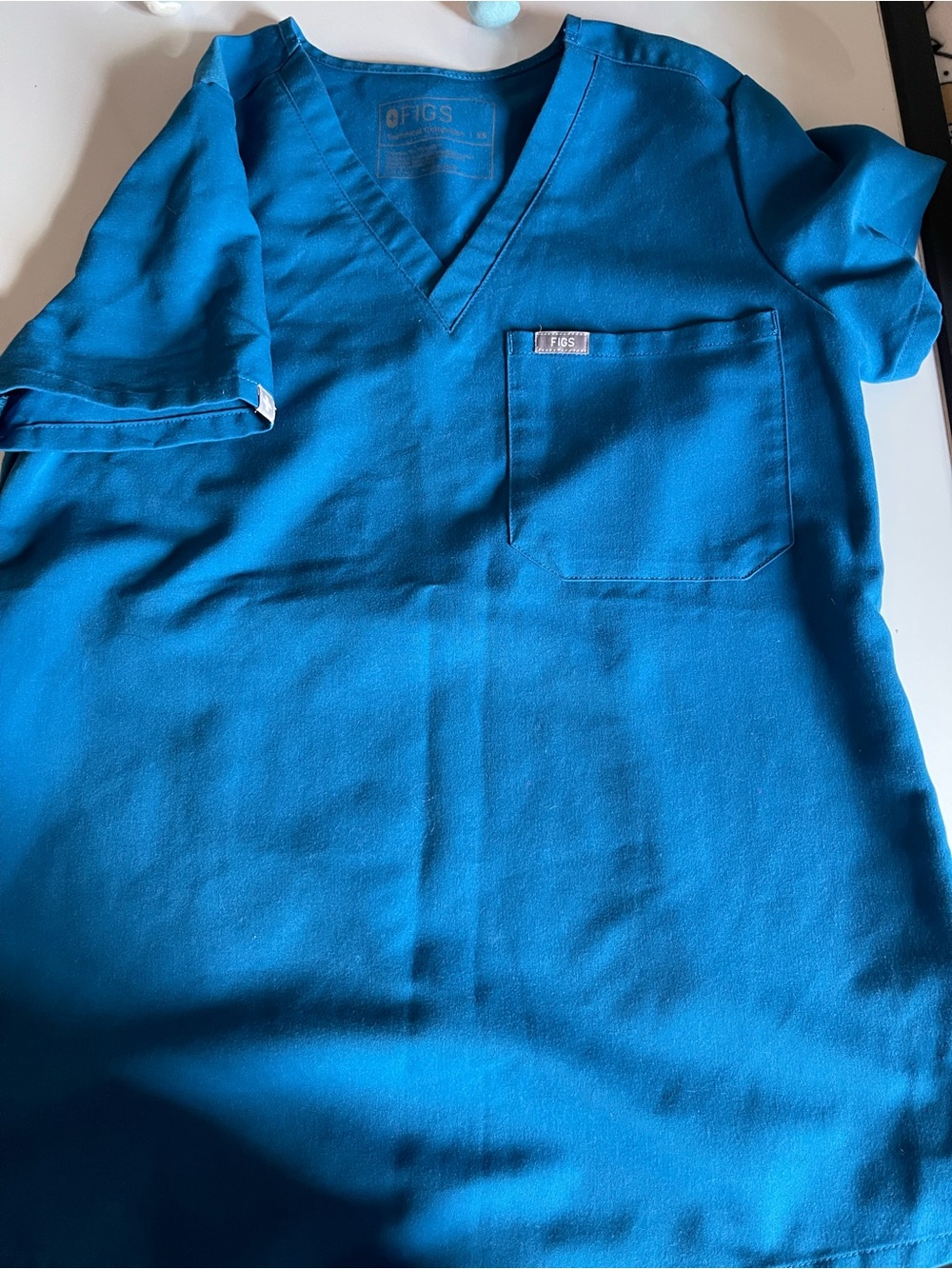 Figs Teal Scrub-Style Pajama Top